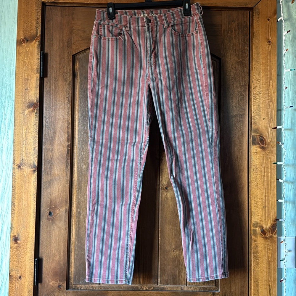 American Eagle Stripped Mom Jean